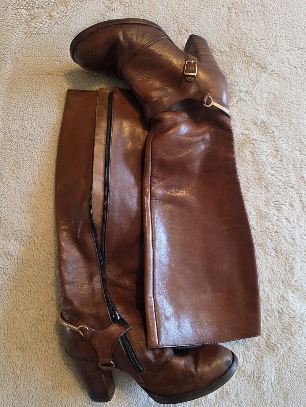 Vintage Jacques Levine Leather Knee High Boots. Sz 5.5